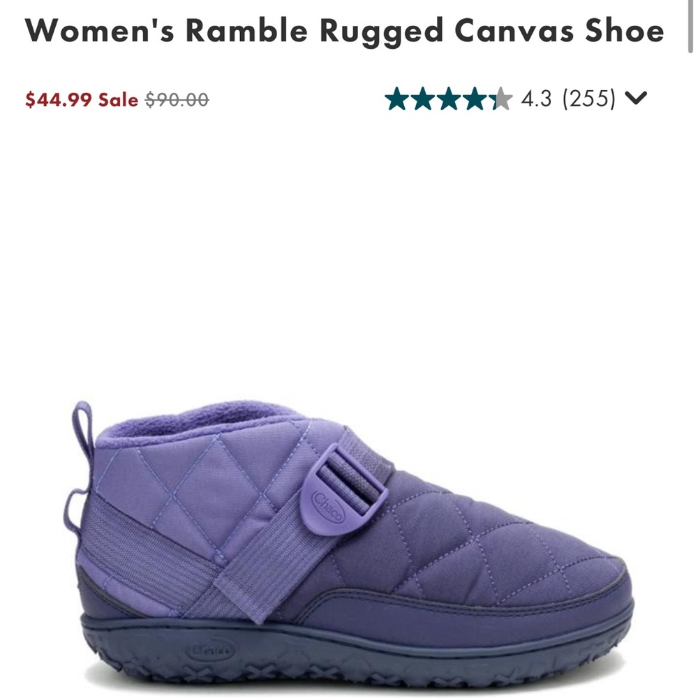Chaco Women’s Ramble Rugged Canvas Shoe Size 8 Purple - Picture 6 of 6